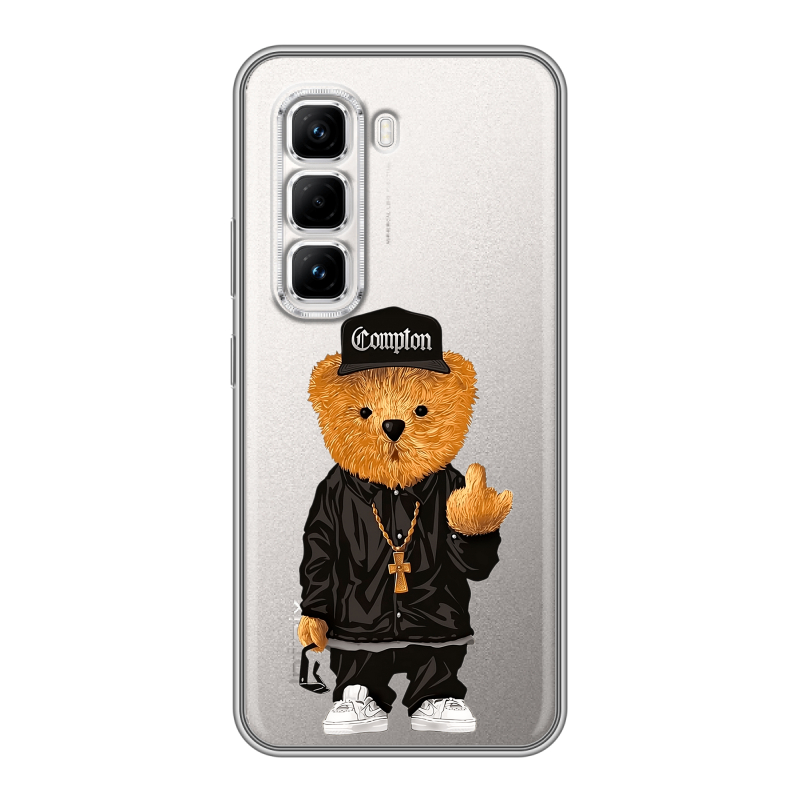 Силиконовый чехол на Infinix Hot 50 Pro с принтом Плюшевый медведь Силиконовый чехол на Infinix Hot 50 Pro с принтом Плюшевый медведь
