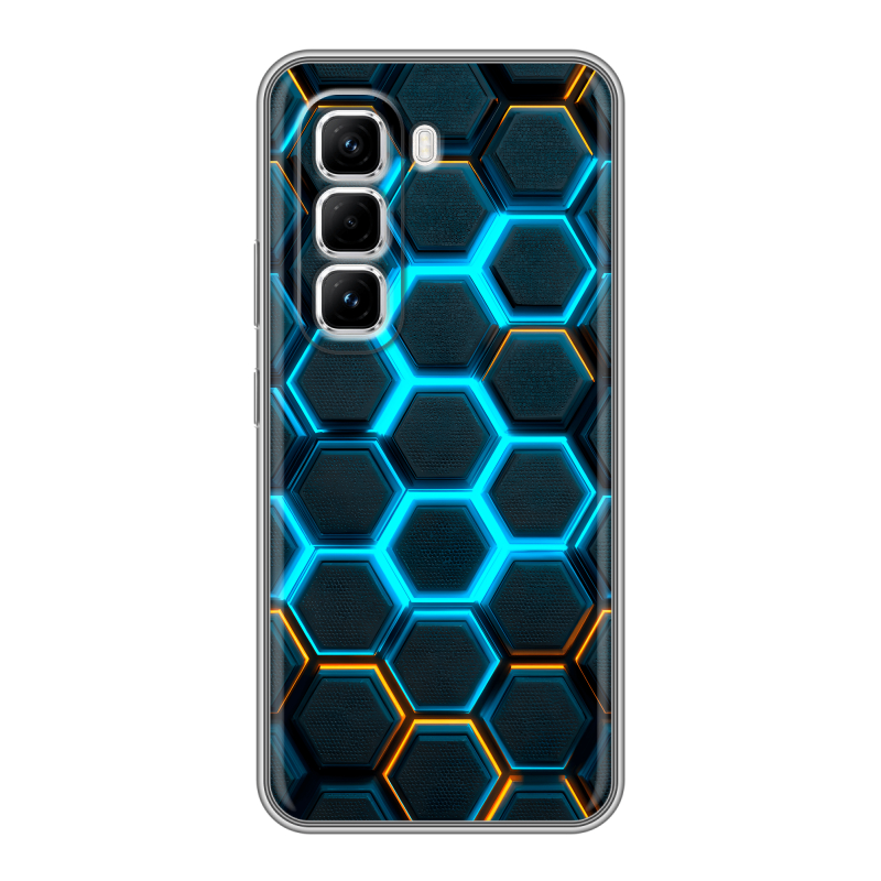 Силиконовый чехол на Infinix Hot 50 Pro с принтом Неоновые соты Силиконовый чехол на Infinix Hot 50 Pro с принтом Неоновые соты