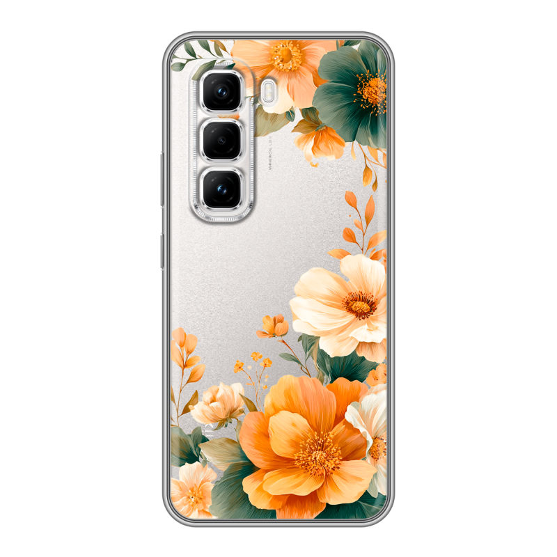 Силиконовый чехол на Infinix Hot 50 Pro с принтом Цветы принт Силиконовый чехол на Infinix Hot 50 Pro с принтом Цветы принт
