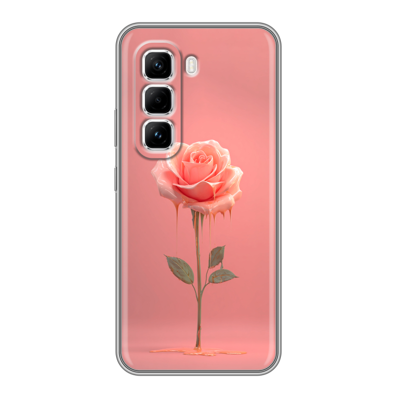 Силиконовый чехол на Infinix Hot 50 Pro с принтом Розовая роза Силиконовый чехол на Infinix Hot 50 Pro с принтом Розовая роза
