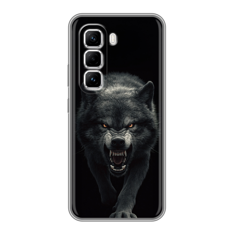 Силиконовый чехол на Infinix Hot 50 Pro с принтом Волк Силиконовый чехол на Infinix Hot 50 Pro с принтом Волк