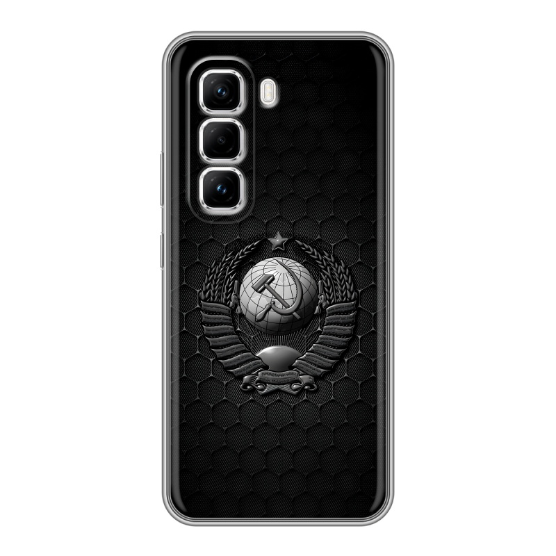 Силиконовый чехол на Infinix Hot 50 Pro с принтом Герб Флаг СССР Силиконовый чехол на Infinix Hot 50 Pro с принтом Герб Флаг СССР