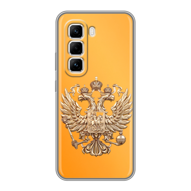 Силиконовый чехол на Infinix Hot 50 Pro с принтом Герб Флаг России Силиконовый чехол на Infinix Hot 50 Pro с принтом Герб Флаг России