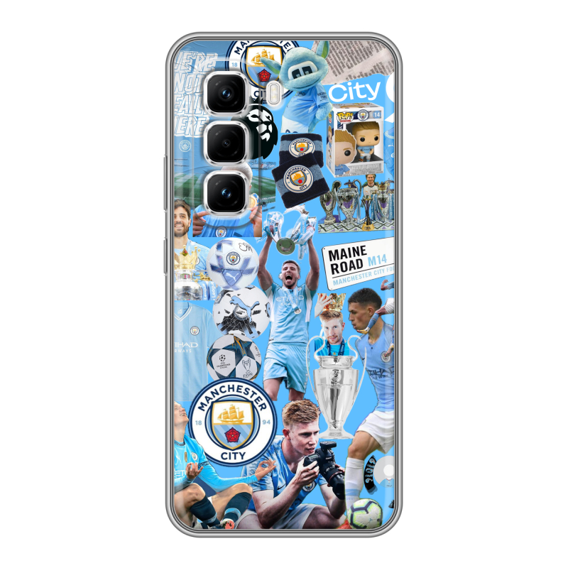 Силиконовый чехол на Infinix Hot 50 Pro с принтом Man City Манчестер Сити Силиконовый чехол на Infinix Hot 50 Pro с принтом Man City Манчестер Сити