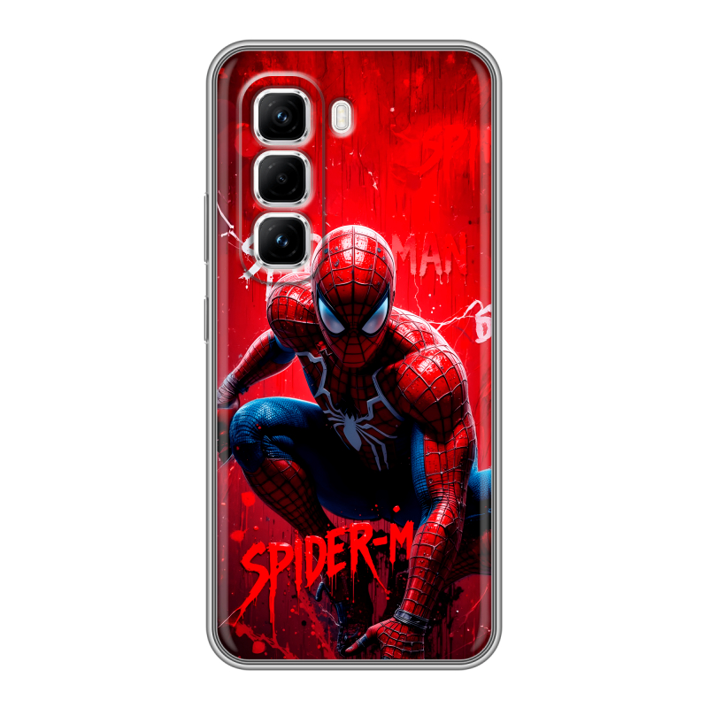 Силиконовый чехол на Infinix Hot 50 Pro с принтом Spiderman Человек паук Силиконовый чехол на Infinix Hot 50 Pro с принтом Spiderman Человек паук