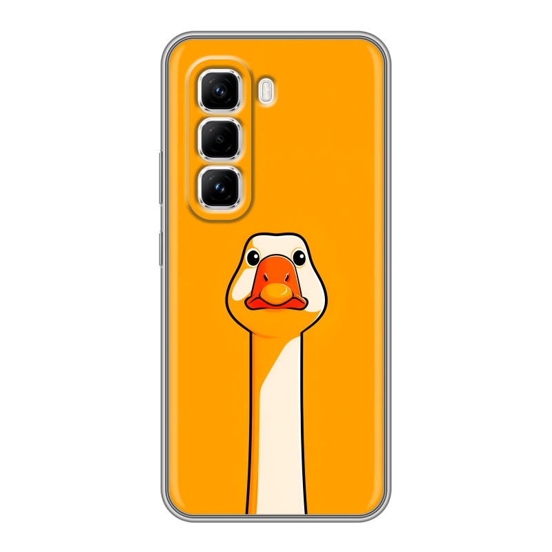 Силиконовый чехол на Infinix Hot 50 Pro с принтом Смешная утка Силиконовый чехол на Infinix Hot 50 Pro с принтом Смешная утка