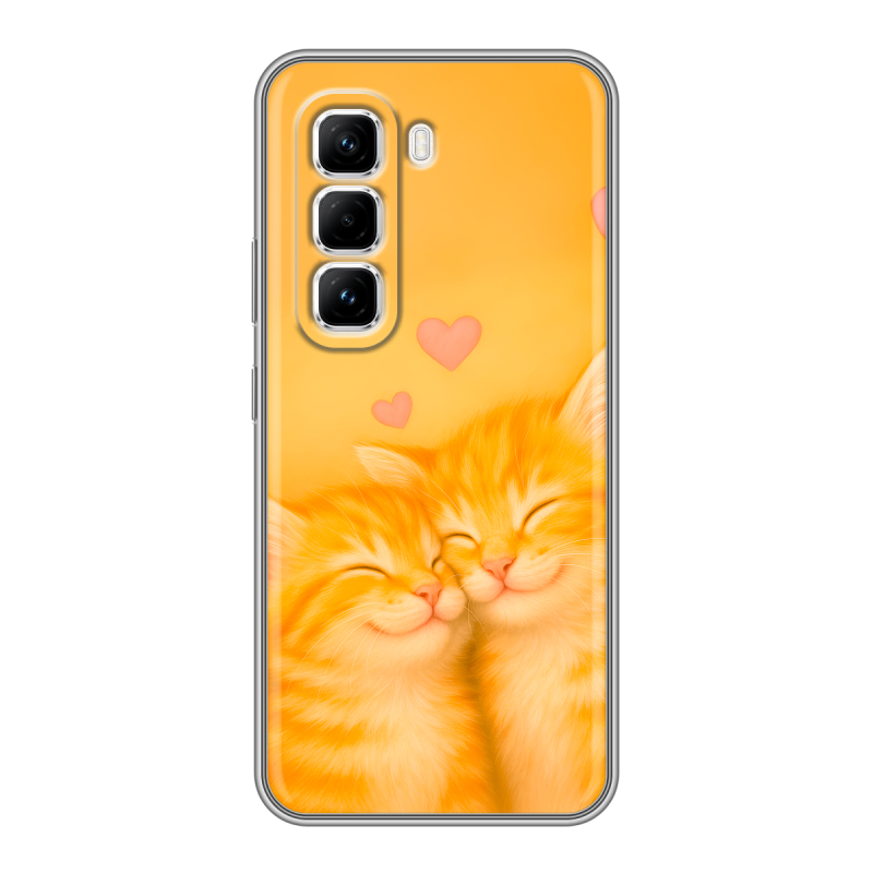 Силиконовый чехол на Infinix Hot 50 Pro с принтом Милые котята Силиконовый чехол на Infinix Hot 50 Pro с принтом Милые котята