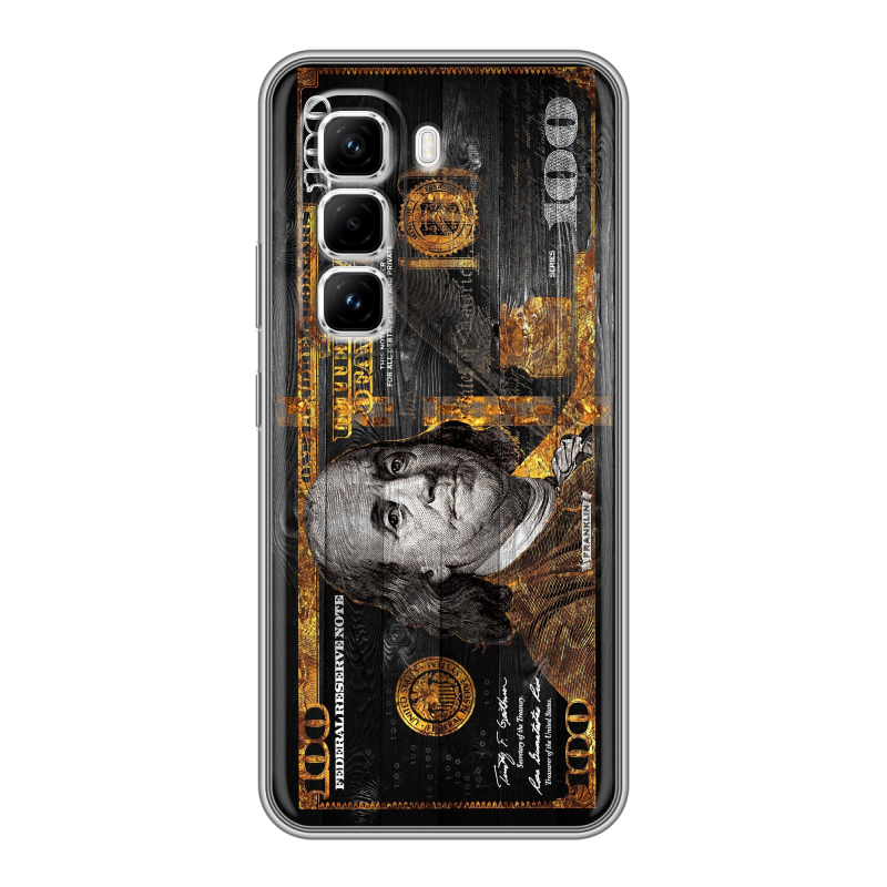 Силиконовый чехол на Infinix Hot 50 Pro с принтом Доллар деньги Силиконовый чехол на Infinix Hot 50 Pro с принтом Доллар деньги
