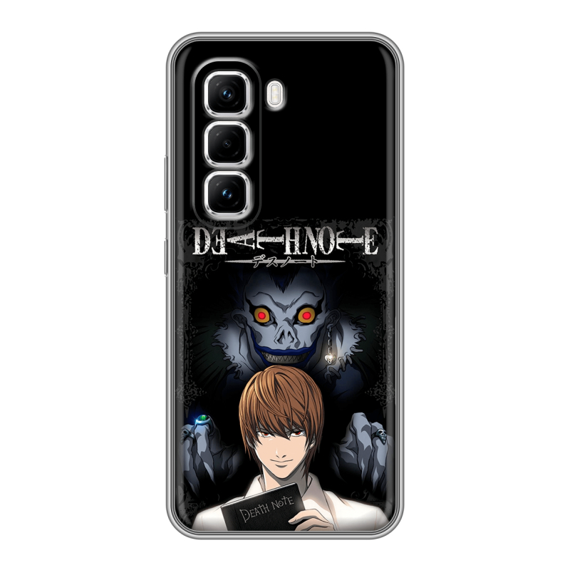Силиконовый чехол на Infinix Hot 50 Pro с принтом Death note Тетрадь смерти Силиконовый чехол на Infinix Hot 50 Pro с принтом Death note Тетрадь смерти