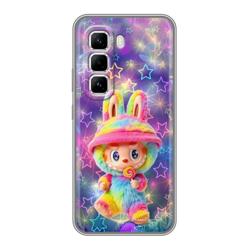 Силиконовый чехол на Infinix Hot 50 Pro с принтом Labubu Лабубу Силиконовый чехол на Infinix Hot 50 Pro с принтом Labubu Лабубу