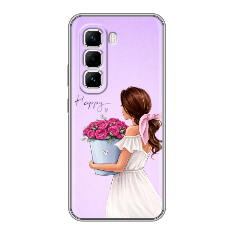 Силиконовый чехол на Infinix Hot 50 Pro с принтом женский Силиконовый чехол на Infinix Hot 50 Pro с принтом женский