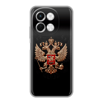 Силиконовый чехол на Tecno Spark 30 5G с принтом Герб России Силиконовый чехол на Tecno Spark 30 5G с принтом Герб России