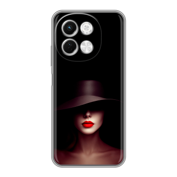 Силиконовый чехол на Tecno Spark 30 5G с принтом Девушка в шляпе Силиконовый чехол на Tecno Spark 30 5G с принтом Девушка в шляпе