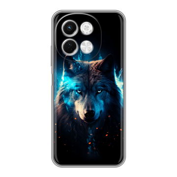 Силиконовый чехол на Tecno Spark 30 5G с принтом Волк ночной Силиконовый чехол на Tecno Spark 30 5G с принтом Волк ночной
