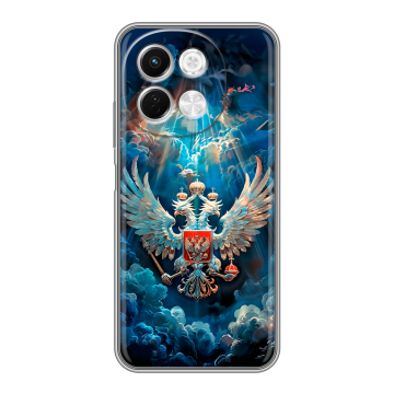 Силиконовый чехол на Tecno Spark 30 5G с принтом Герб флаг России Силиконовый чехол на Tecno Spark 30 5G с принтом Герб флаг России