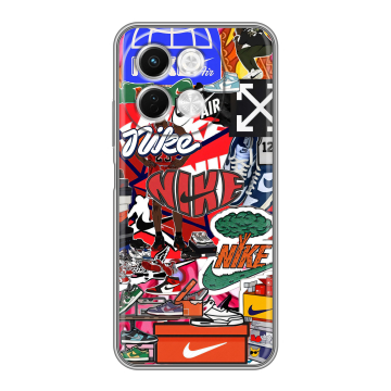 Силиконовый чехол на Tecno Spark 30 5G с принтом Найк Nike яркий Силиконовый чехол на Tecno Spark 30 5G с принтом Найк Nike яркий