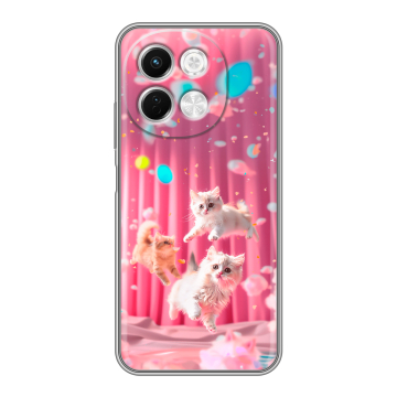 Силиконовый чехол на Tecno Spark 30 5G с принтом милые котики Силиконовый чехол на Tecno Spark 30 5G с принтом милые котики