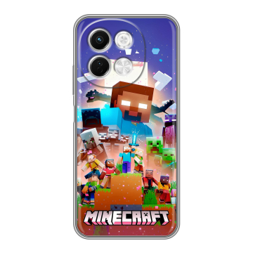 Силиконовый чехол на Tecno Spark 30 5G с принтом Майнкрафт Minecraft