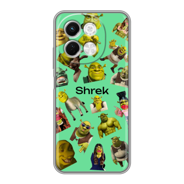 Силиконовый чехол на Tecno Spark 30 5G с принтом Шрек Shrek Силиконовый чехол на Tecno Spark 30 5G с принтом Шрек Shrek