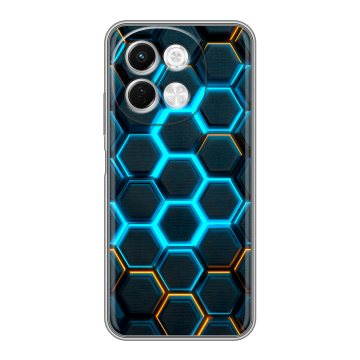 Силиконовый чехол на Tecno Spark 30 5G с принтом Неоновые соты Силиконовый чехол на Tecno Spark 30 5G с принтом Неоновые соты