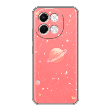 Силиконовый чехол на Tecno Spark 30 5G с принтом Розовый космос Силиконовый чехол на Tecno Spark 30 5G с принтом Розовый космос