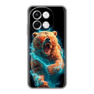 Силиконовый чехол на Tecno Spark 30 5G с принтом Медведь Силиконовый чехол на Tecno Spark 30 5G с принтом Медведь