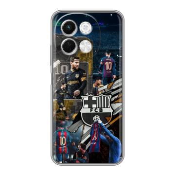 Силиконовый чехол на Tecno Spark 30 5G с принтом Messi Barcelona