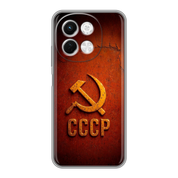 Силиконовый чехол на Tecno Spark 30 5G с принтом Флаг Герб СССР Силиконовый чехол на Tecno Spark 30 5G с принтом Флаг Герб СССР