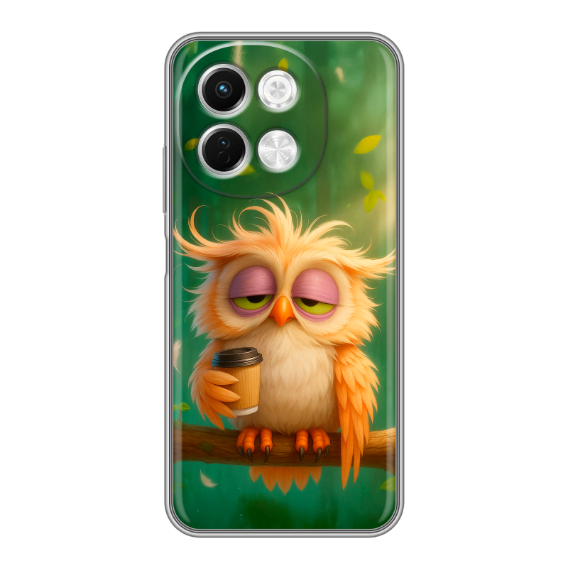 Силиконовый чехол на Tecno Spark 30 5G с принтом сова Силиконовый чехол на Tecno Spark 30 5G с принтом сова