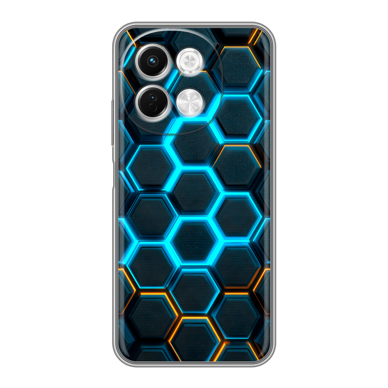 Силиконовый чехол на Tecno Spark 30 5G с принтом Неоновые соты Силиконовый чехол на Tecno Spark 30 5G с принтом Неоновые соты