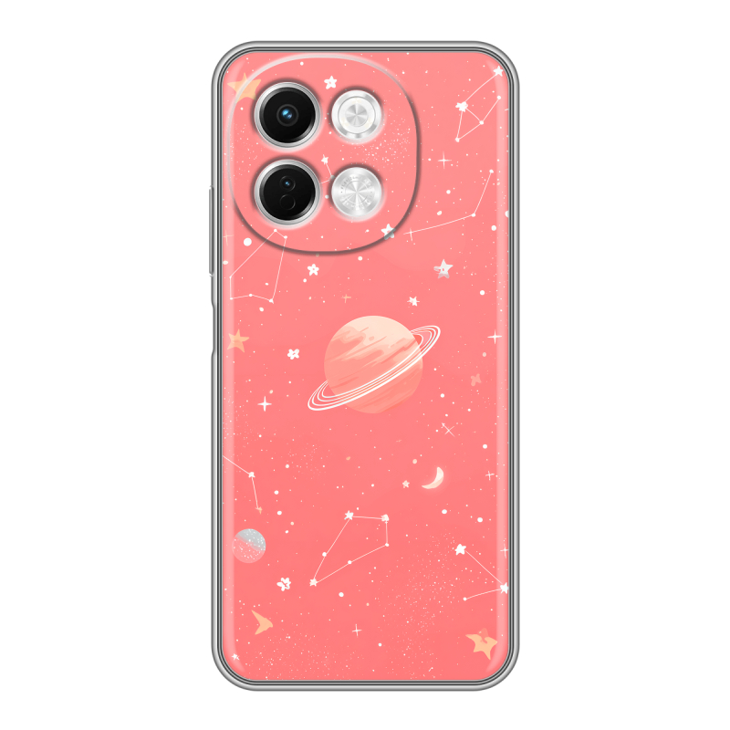 Силиконовый чехол на Tecno Spark 30 5G с принтом Розовый космос Силиконовый чехол на Tecno Spark 30 5G с принтом Розовый космос