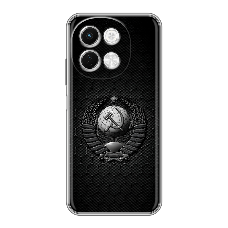 Силиконовый чехол на Tecno Spark 30 5G с принтом Герб Флаг СССР Силиконовый чехол на Tecno Spark 30 5G с принтом Герб Флаг СССР
