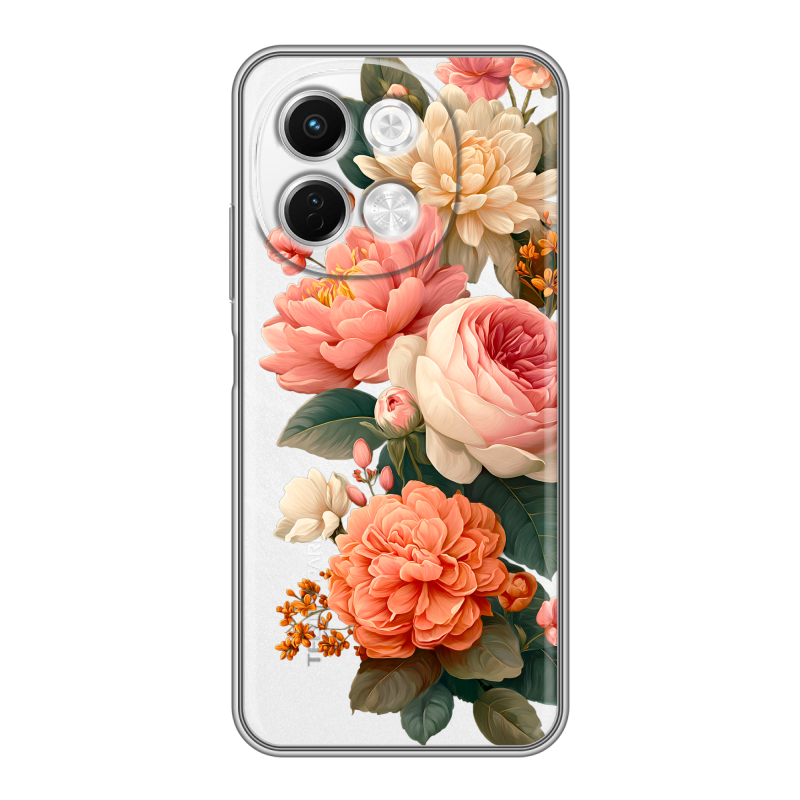 Силиконовый чехол на Tecno Spark 30 5G с принтом цветы Силиконовый чехол на Tecno Spark 30 5G с принтом цветы