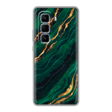 Силиконовый чехол на Infinix Hot 50 Pro Plus с принтом Мрамор зеленое золото Силиконовый чехол на Infinix Hot 50 Pro Plus с принтом Мрамор зеленое золото