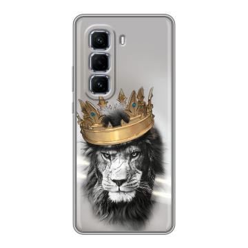 Силиконовый чехол на Infinix Hot 50 Pro Plus с принтом Лев с короной Силиконовый чехол на Infinix Hot 50 Pro Plus с принтом Лев с короной