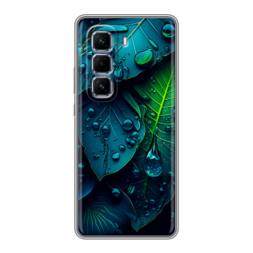 Силиконовый чехол на Infinix Hot 50 Pro Plus с принтом Листья Силиконовый чехол на Infinix Hot 50 Pro Plus с принтом Листья