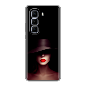 Силиконовый чехол на Infinix Hot 50 Pro Plus с принтом Девушка в шляпе