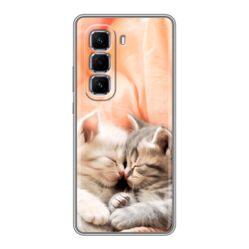 Силиконовый чехол на Infinix Hot 50 Pro Plus с принтом Котята