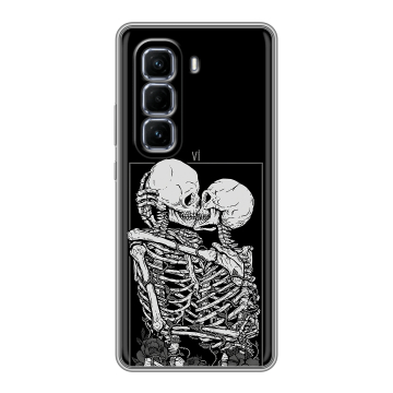 Силиконовый чехол на Infinix Hot 50 Pro Plus с принтом Поцелуй скелетов