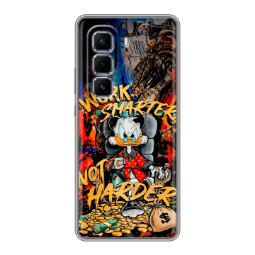 Силиконовый чехол на Infinix Hot 50 Pro Plus с принтом Дональд Дак Деньги