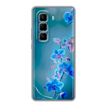 Силиконовый чехол на Infinix Hot 50 Pro Plus с принтом Голубые цветы
