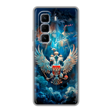 Силиконовый чехол на Infinix Hot 50 Pro Plus с принтом Герб флаг России