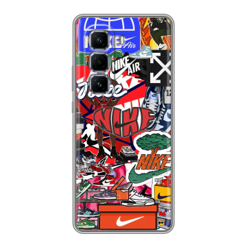 Силиконовый чехол на Infinix Hot 50 Pro Plus с принтом Найк Nike яркий