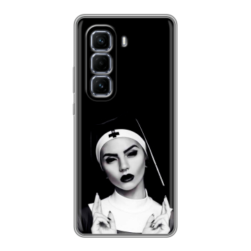 Силиконовый чехол на Infinix Hot 50 Pro Plus с принтом монашка