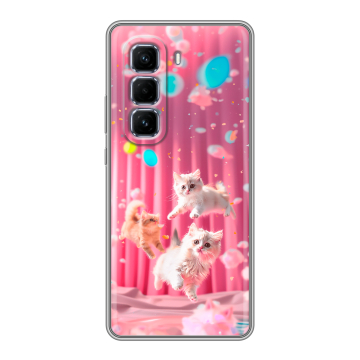 Силиконовый чехол на Infinix Hot 50 Pro Plus с принтом милые котики