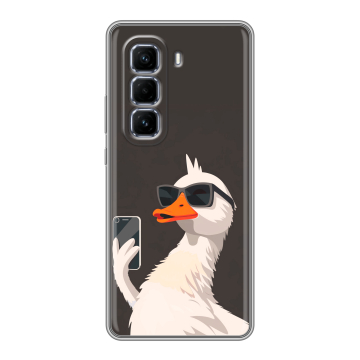 Силиконовый чехол на Infinix Hot 50 Pro Plus с принтом утка в очках