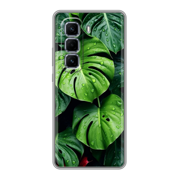 Силиконовый чехол на Infinix Hot 50 Pro Plus с принтом Листья
