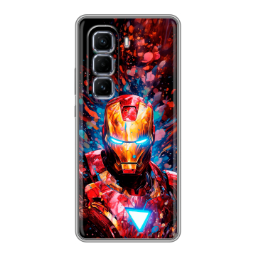 Силиконовый чехол на Infinix Hot 50 Pro Plus с принтом Железный человек Ironman