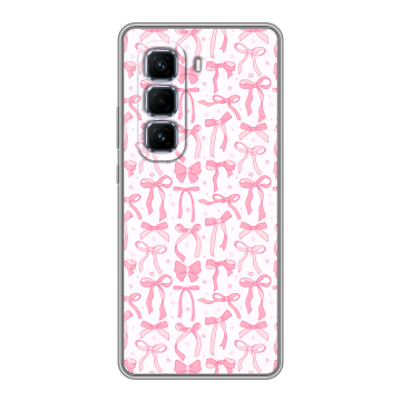 Силиконовый чехол на Infinix Hot 50 Pro Plus с принтом Розовые бантики