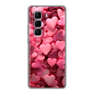 Силиконовый чехол на Infinix Hot 50 Pro Plus с принтом розовые сердечки